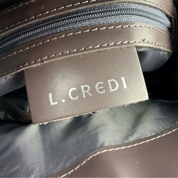 L Credi Backpack Black Brown Taupe Made In‎ Italy Faux Leather Rucksack Womens main image 9